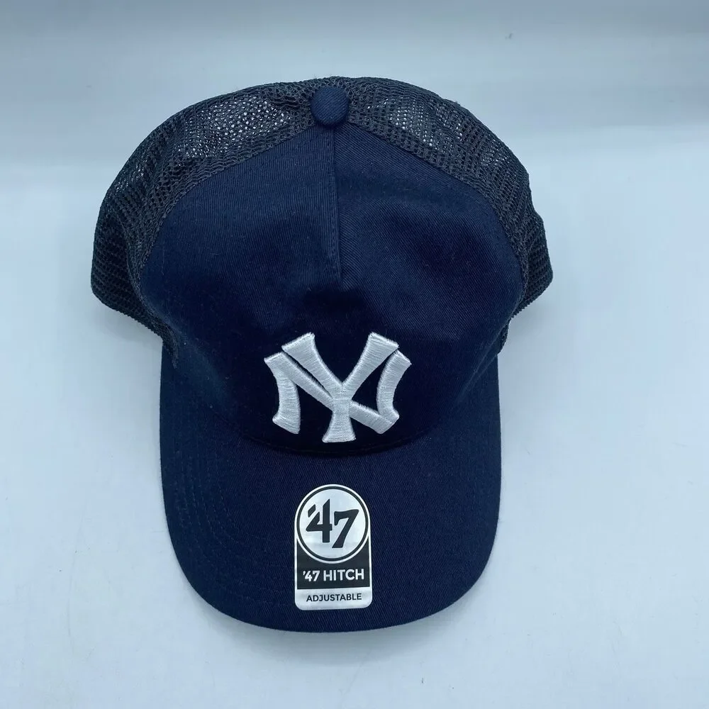 New York Yankees 47 Hitch Trucker Hat Mens OSFA Snapback MLB Baseball Blue NWOT